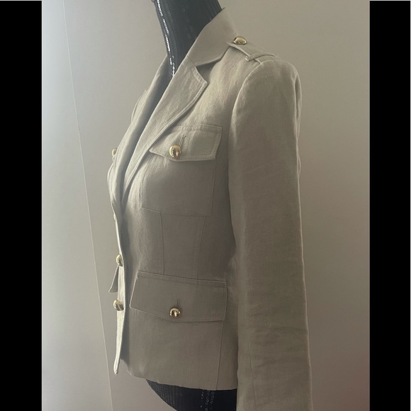 MICHAEL Michael Kors Beige Linen Jacket Size 6 - Picture 2 of 10